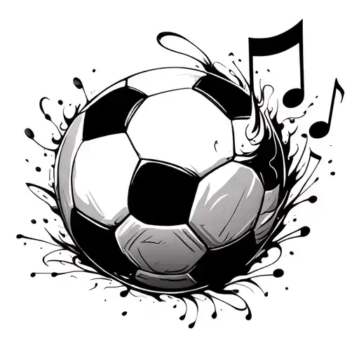 Soccer Ball Merging With A Musical Note