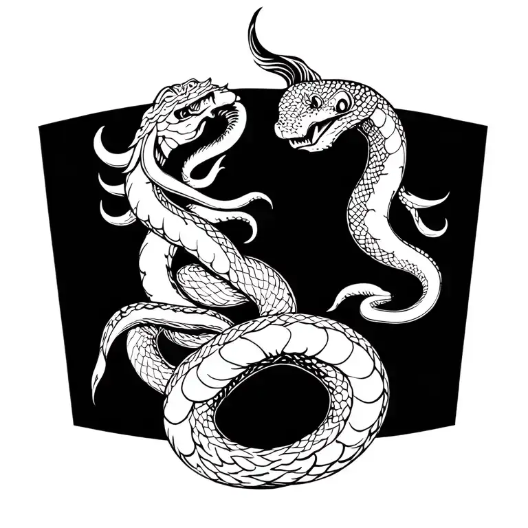 Trishul With Snake On It