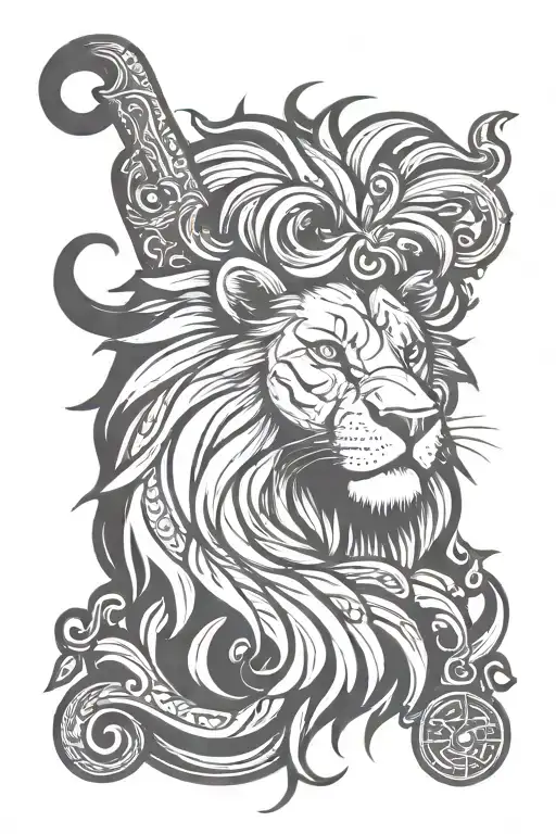 Lion Baseball Bat Intertwined