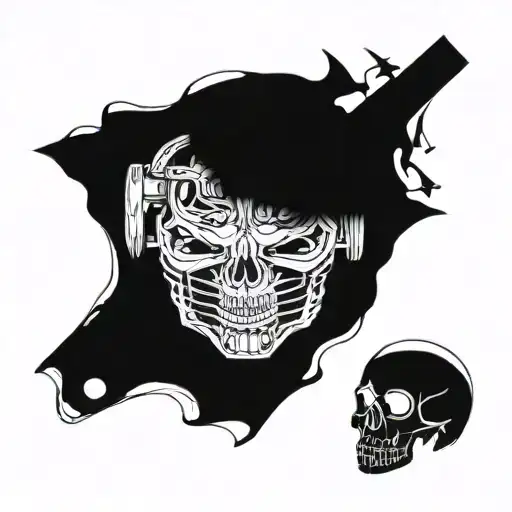 Tank And Skull On Chest