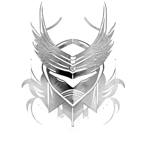 Valkyrie Women With Feathered Helmet Lighting Surrounding Her Head Blue Eyes