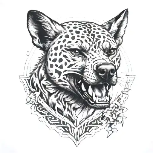 A Hybrid Design Of A Hyena And A Pitbull Representing Strength And Loyalty In The Face Of Adversity