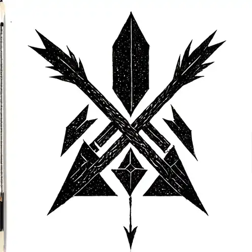 Arrow And 3 Dark Triangles