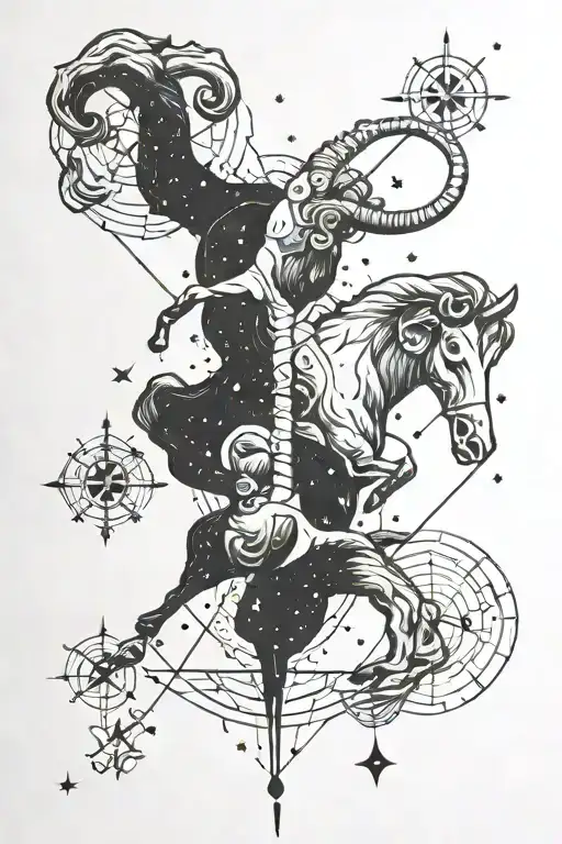 Aries Constellation Intertwined With Virgo Constellation To Represent The Bond Between Best Friends