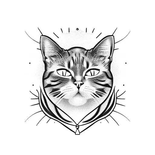 A Cat Silhouette Surrounded By A Heart