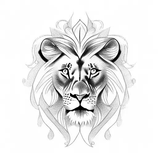 A Majestic Lion Resting Under A Beautiful Tree