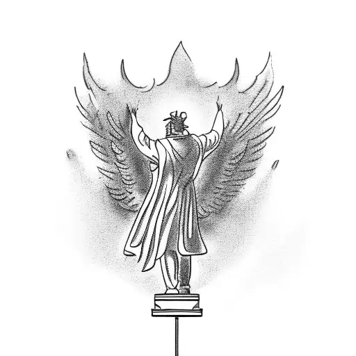 Statue Of A Man Saluting In The Middle Of A Fountain Who Has A Blue Bird On His Shoulder