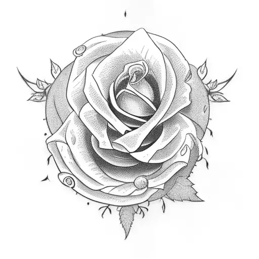 Brambles With Little Roses Intertwined Forearm From Light To Dark