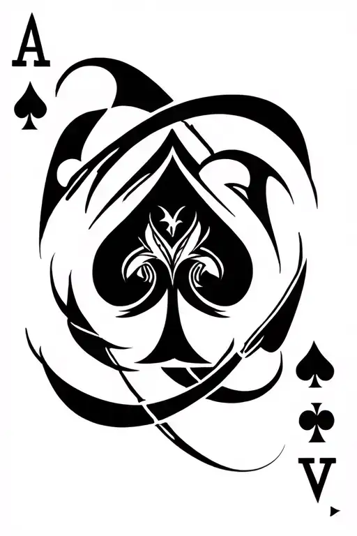 Ace Of Spades Line Tribal
