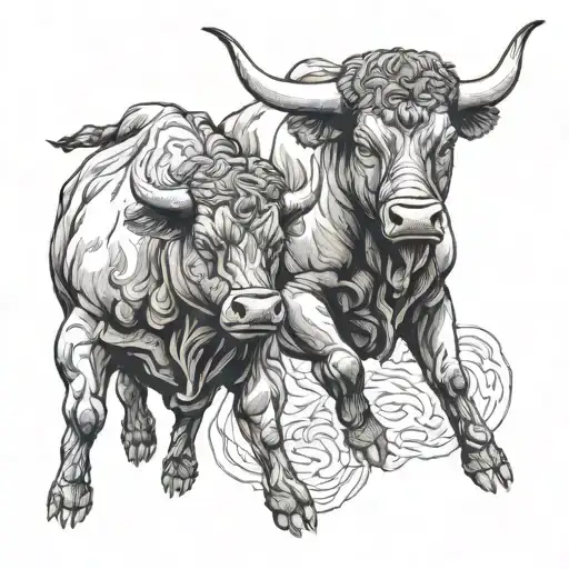 Bull And Bear Looking