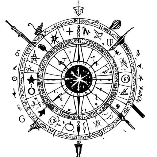 A Unique Zodiac Constellation Design Incorporating Elements Of Nursing Tools And Symbols