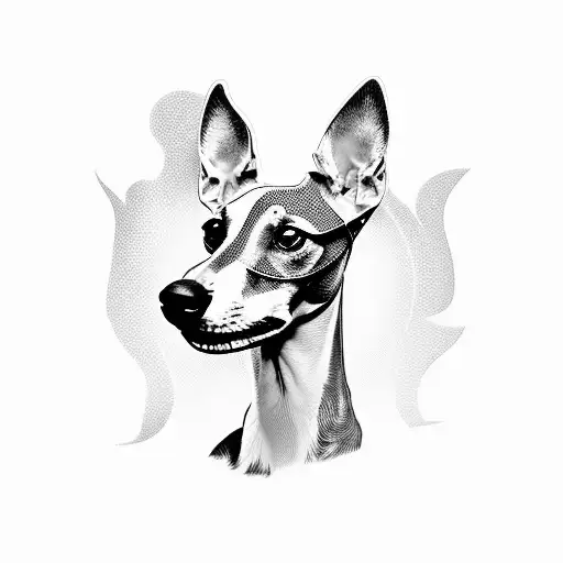 Whippet Silhouette With A Rose