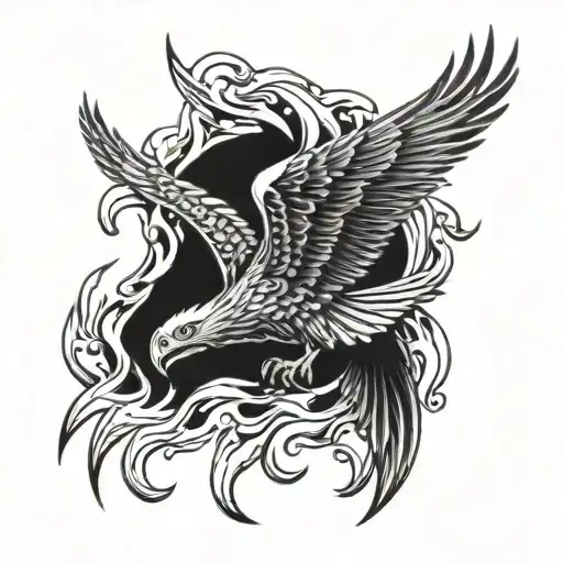 Eagle And Flames