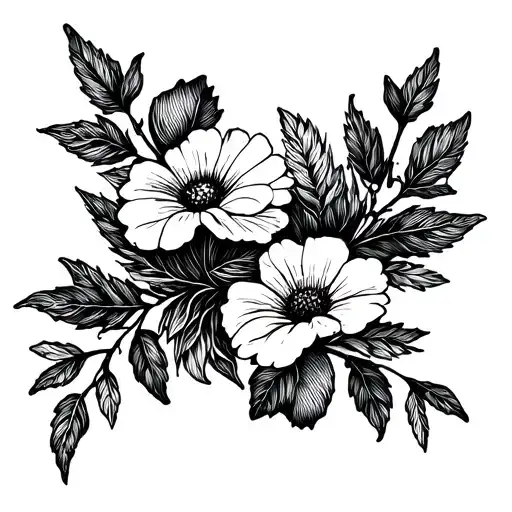 Fine Line Tattoo With Both April And October Birth Flowers On A Vine