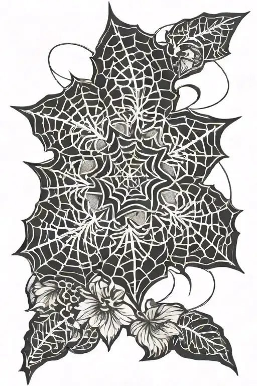 Spider Web Flower Intertwined