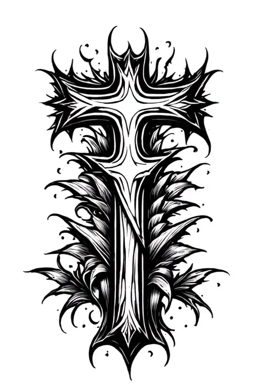 Black Cross With One Side