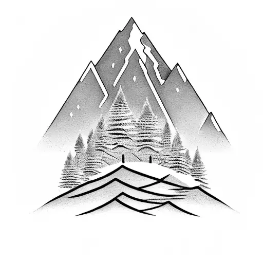 A Majestic Mountain Range With A Hidden Hiking Trail Leading Into The Distance