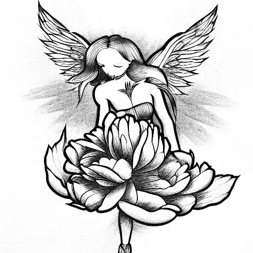 The Relationship Of An Angel And A Demon In Peonies