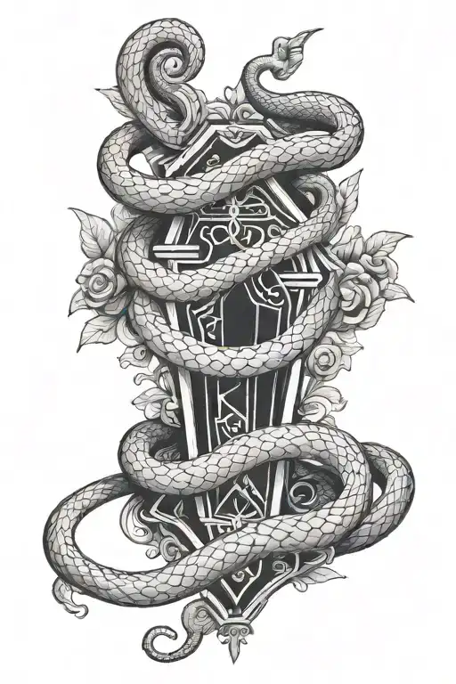 Coffin And Snake