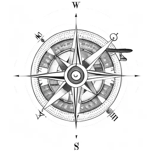 Compass With Airplane As Needle