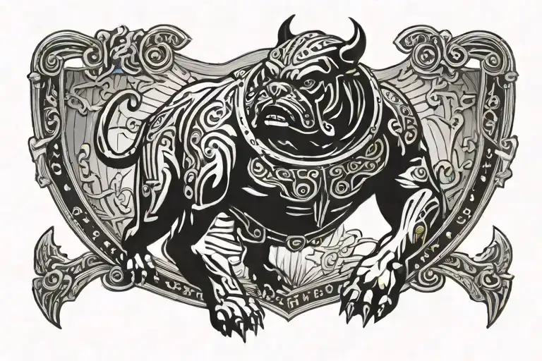 Hungarian Ancestry Viking Pagan Bulldog Steel Armor Wooden Shield