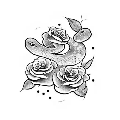 Snake With Small Roses On Top