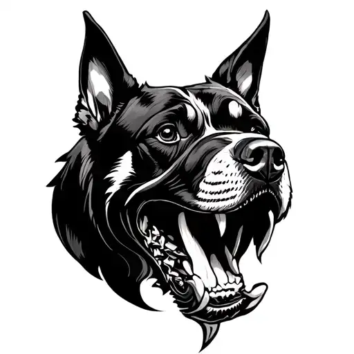 3 Headed Dog Snarling