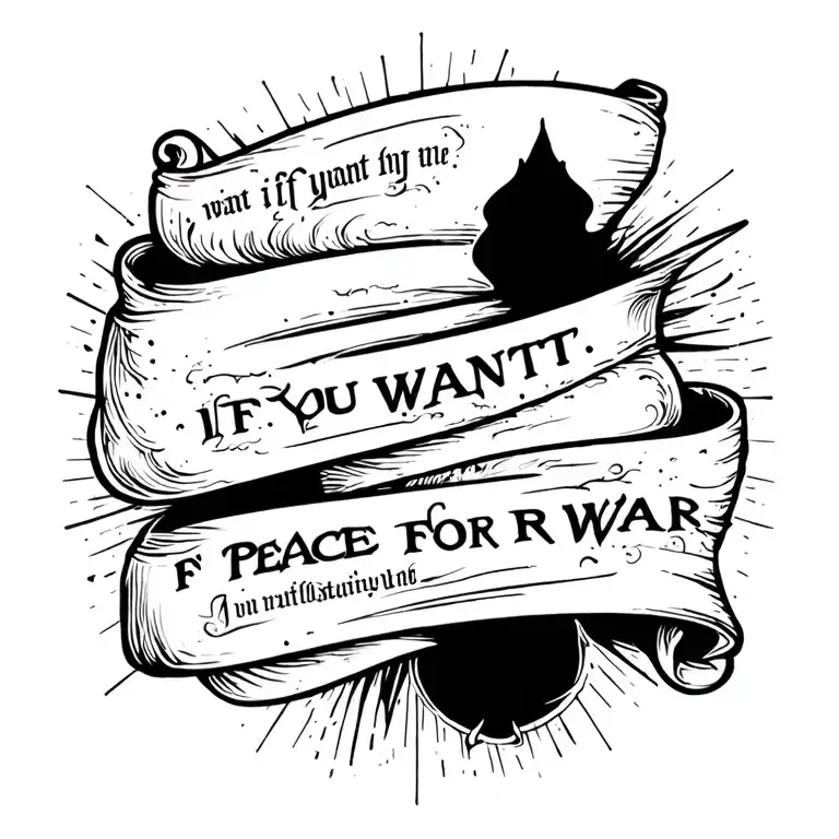 Scroll Saying If You Want Peace For War