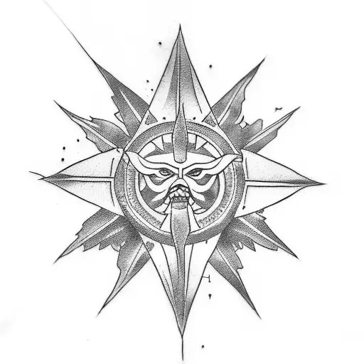 Three Crossed Sabers Sun And Ivy