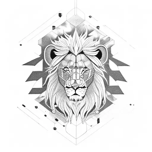 Lion In A Futuristic Anime Style