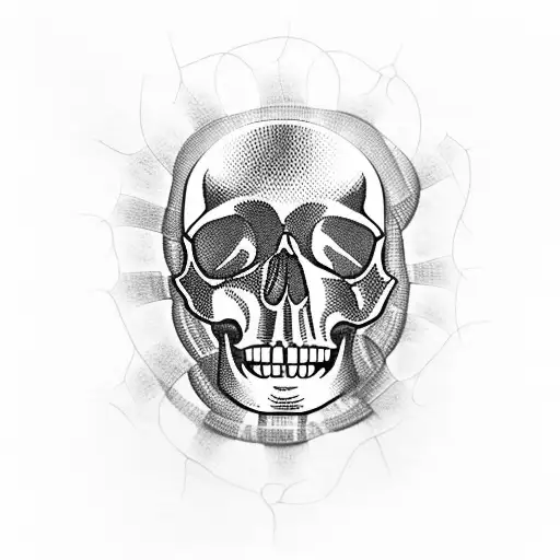 A Skull Made Of Intertwining Metal Wires