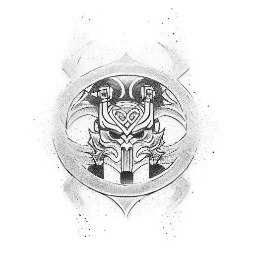 Martial Arts Symbol Combined With A Samurai Sword