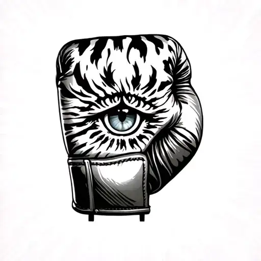 Boxing Glove With Tiger Eye Looking