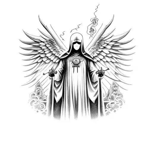 No Face Angelic Warrior With Heaven's Gate Melting