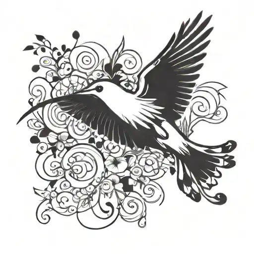 Minimalist Bird Flying