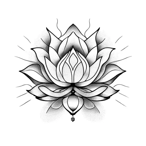 A Beautifully Detailed Lotus Flower With The South African Springbok Logo Incorporated In The Petals