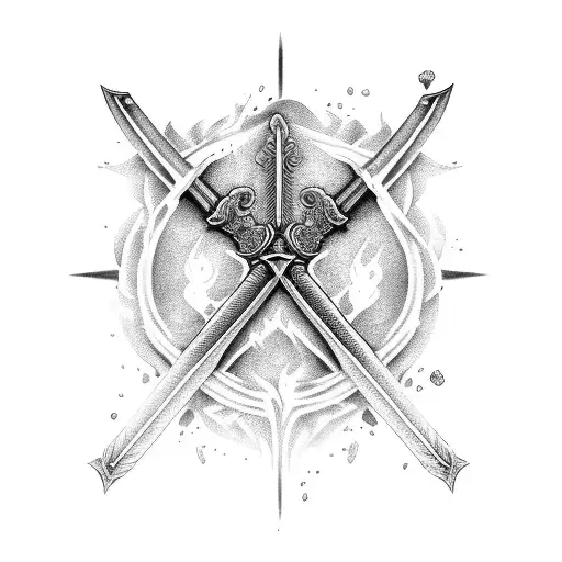 Sword Lighting Aflame In Ashes Surrounded By Skulls At The Base