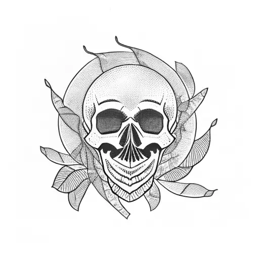 Skull With Plants Growing From It