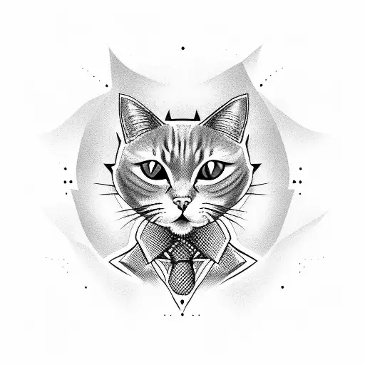 Mobster Cat Holding Gun