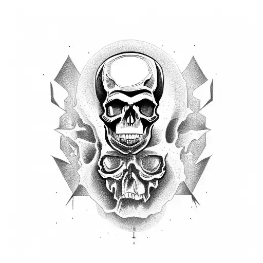Skull Whit Full Black Color