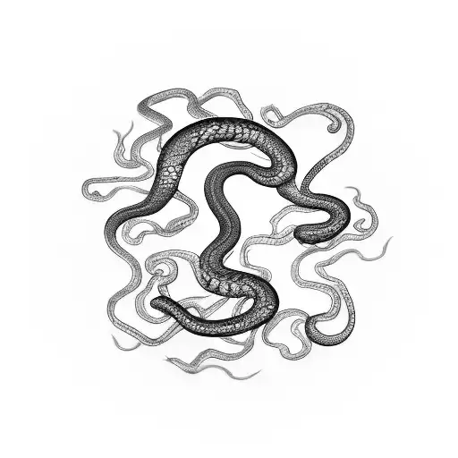 A Snake Coiled Around A Vinyl Record