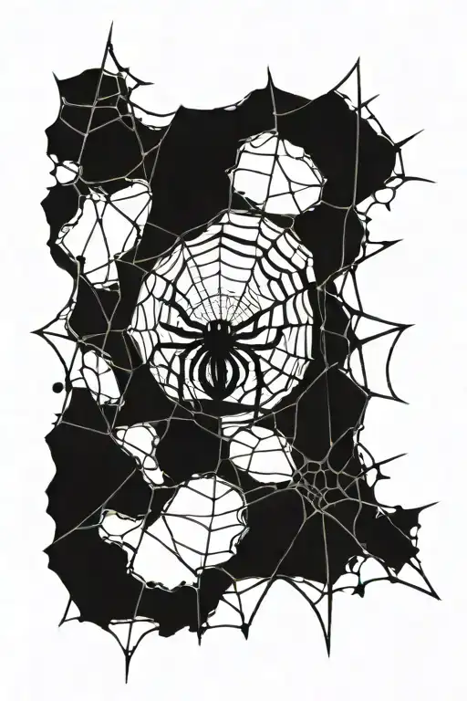 Eyeball In Spider Web Design