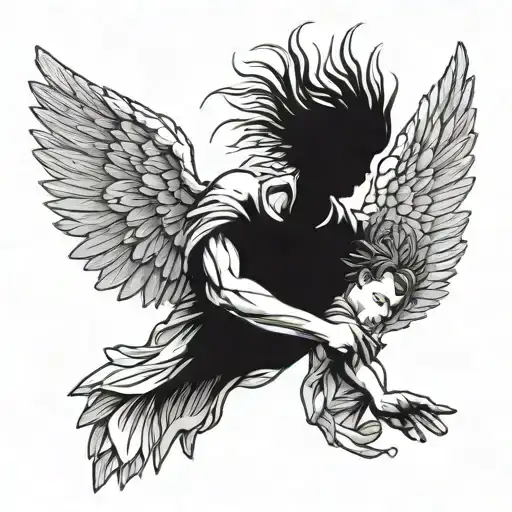 Icarus Falling And The Father Holding Hands