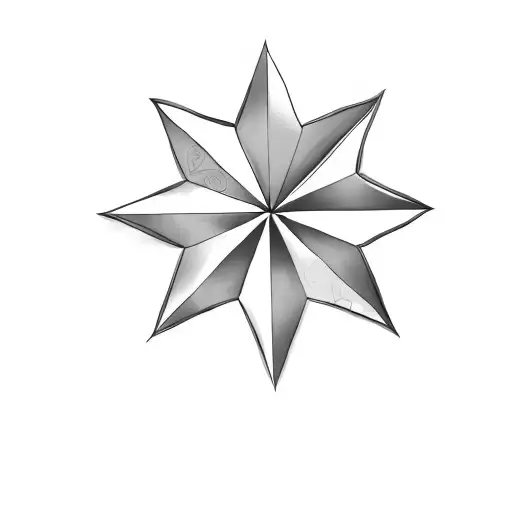 A 8 Point Star On A Black Background And Mom Word Center Of Star