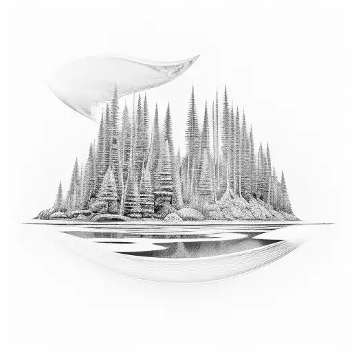 A Serene Forest With A Hidden Waterfall Flowing Into A Crystal-clear Lake