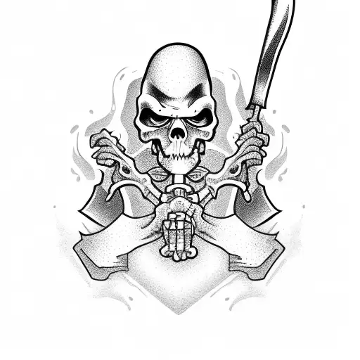 Grim Reaper On Skateboard