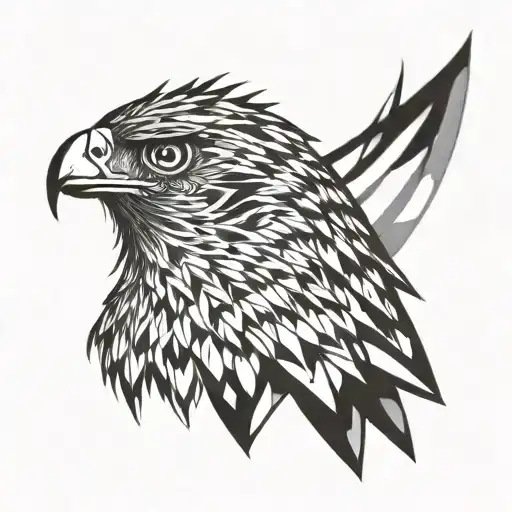 Hawk Face Inside Traingle Bottom