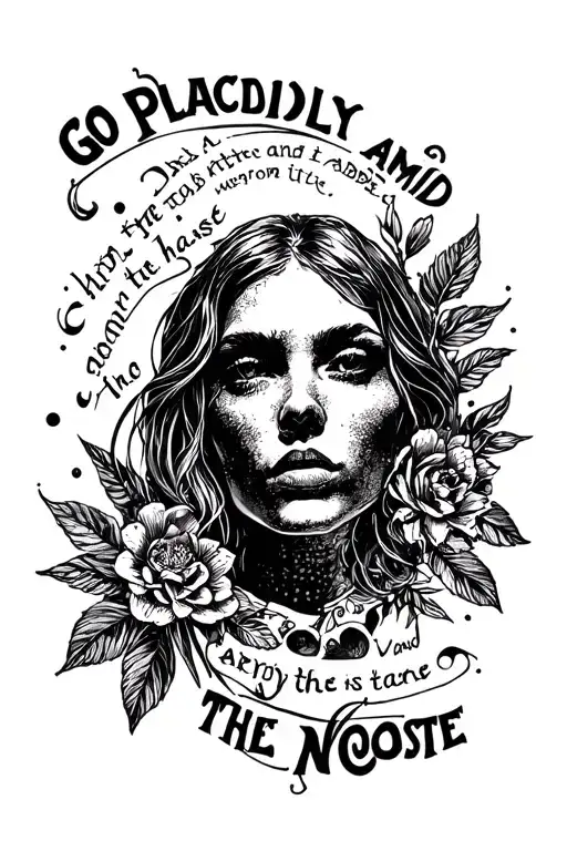 Go Placidly Amid The Noise And Haste Quote Written