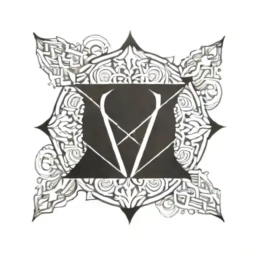 A Geometric Mandala Design Incorporating The Word 'Invictus' As A Central Element