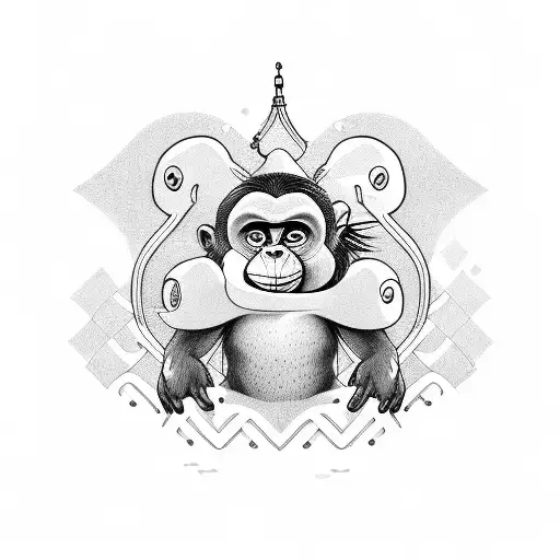 Monkey In Love With A Pinguin